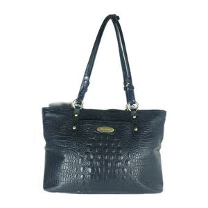 BRAHMIN Asher Medium Black Croc Embossed Melbourne Leather Tote bag